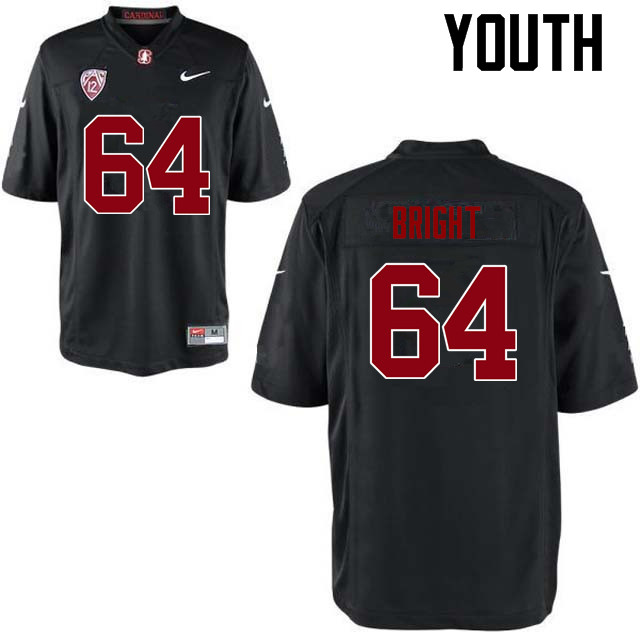 Youth Stanford Cardinal #64 David Bright College Football Jerseys Sale-Black - Click Image to Close
